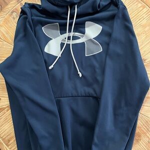 Under Armour Dark Blue Hoodie with Metallic Logo